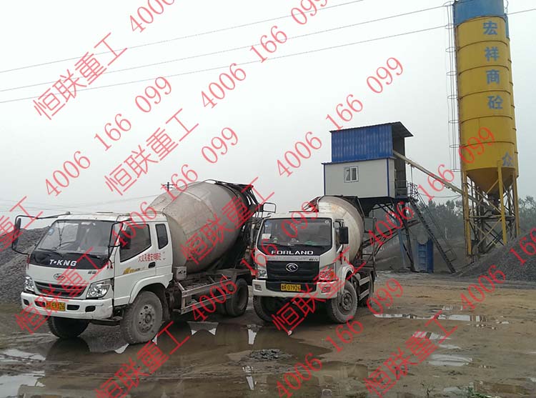 菏澤4方攪拌車和6方攪拌車客戶的小攪拌站
